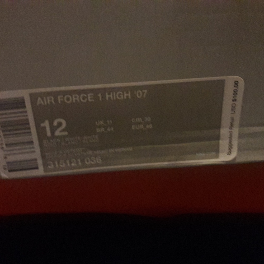 NEW BLACK WHITE NIKE AIR FORCE 1S - Picture 3 of 5